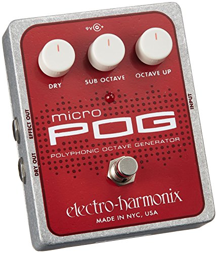 electro-harmonix Micro POG Micro POG Pedal - Pedal octavador para guitarra, color plateado