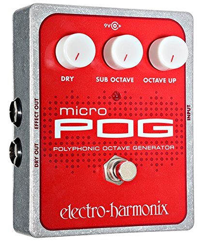 electro-harmonix Micro POG Micro POG Pedal - Pedal octavador para guitarra, color plateado