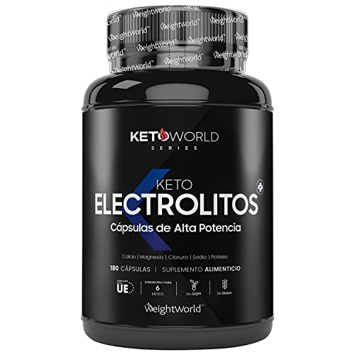 Electrolitos Keto 180 Cápsulas Vegano 6 Meses de Suministro - Con Cloruro de Sodio, Cloruro Potasio, Calcio, Potasio y Magnesio, Para Equilibrio de Electrolitos y Reduce Cansancio y Fatiga Dieta Keto