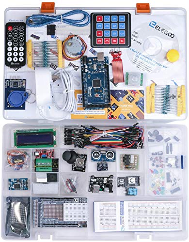 ELEGOO MEGA R3 2560 Conjunto Mas Completo y Avanzado de Iniciación Compatible con Arduino IDE MEGA con Guías Tutorial en Español y Conjunto con Placa Controladora, Servomotor, Motor Paso a Paso