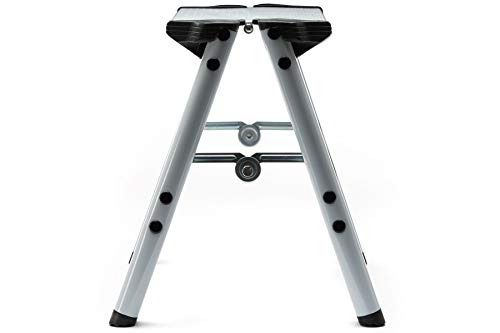 Elk & Bear - Taburete plegable pequeño de 2 escalones de aluminio, escalera ideal para cocina, baño, caravana, armario, garaje, jardín para adultos o niños