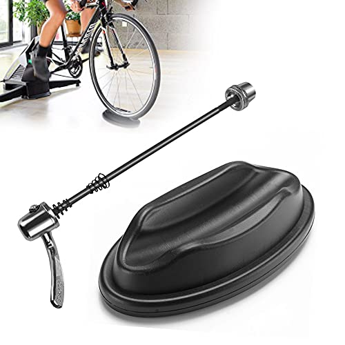 EMAGEREN 2 pcs Soporte Rueda Delantera para Bicicleta Soporte Delantero Rodillo de Plastico + Pincho de Ruedas de Liberación Rápida Apoyo Rueda Delantera Rodillo Negro para Entrenamiento de Ciclismo