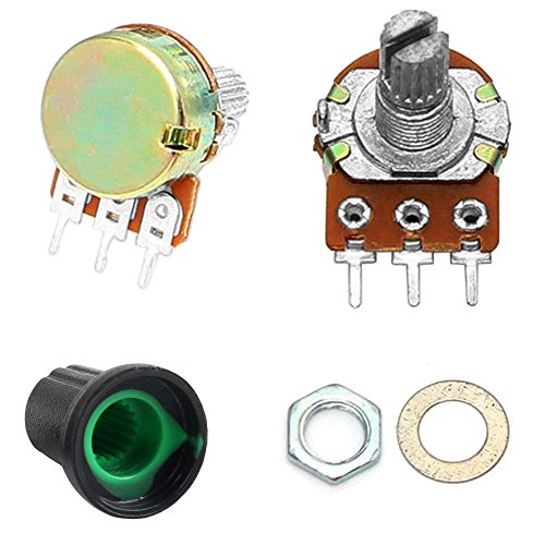 Embellecedor Boton Verde + Potenciometro B10K Lineal 10k para Arduino Knob 16mm