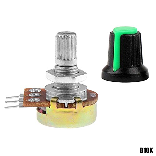 Embellecedor Boton Verde + Potenciometro B10K Lineal 10k para Arduino Knob 16mm