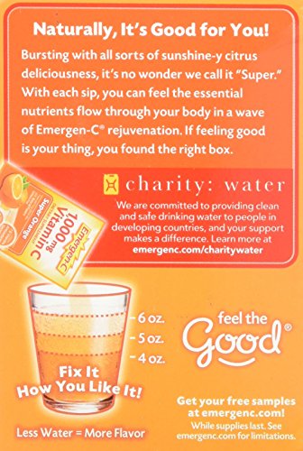 Emergen-C Vitamin C Fizzy Drink Mix Super Orange -- 1000 mg - 30 Packets