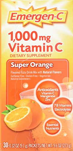 Emergen-C Vitamin C Fizzy Drink Mix Super Orange -- 1000 mg - 30 Packets