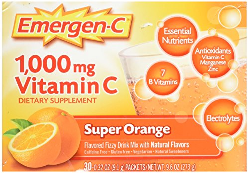 Emergen-C Vitamin C Fizzy Drink Mix Super Orange -- 1000 mg - 30 Packets