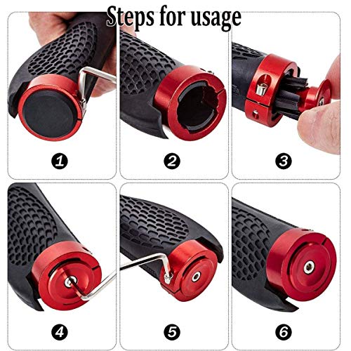 Enchufe Bicicleta Montaña,CHENKEE 5 pares Puños Manillar Bicicleta Tapa Manillar Aluminio Tapones Bicicleta de Carretera Tapas de Extremos con 3 mm Llave para Triciclo Silla Ruedas Bicicleta Plegable