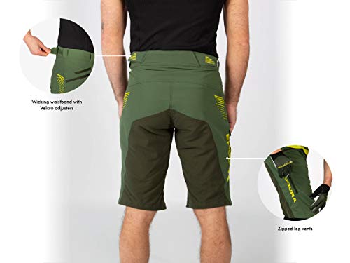 Endura SingleTrack - Pantalones cortos de ciclismo para hombre, color verde bosque, talla XL
