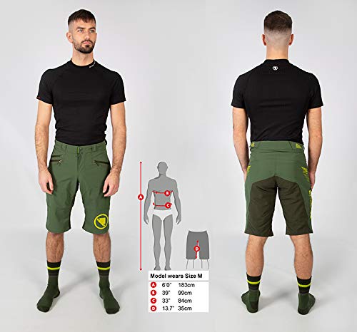 Endura SingleTrack - Pantalones cortos de ciclismo para hombre, color verde bosque, talla XL