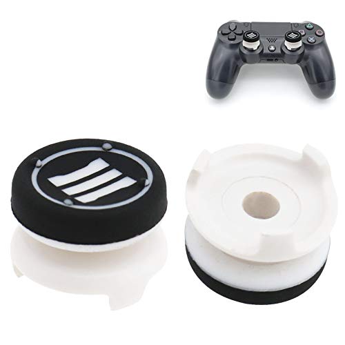 ENET - Agarre de pulgar para extensión de altura del stick analógico, 2 unidades, compatible con los mandos de PS4, Xbox 360 y PS3, color blanco, rojo y azul