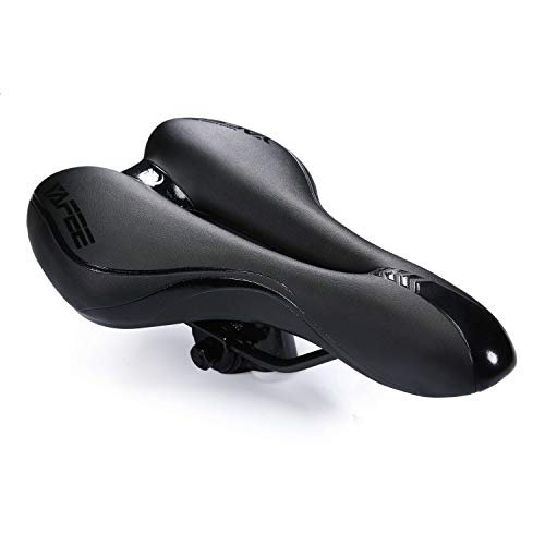 ENJOHOS Sillín de Ciclismo, Asiento de Bicicleta Sillín de Asiento de Bicicleta de Gel Cómodo Silla de Montar (Negro)