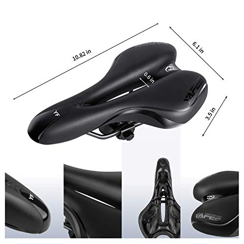 ENJOHOS Sillín de Ciclismo, Asiento de Bicicleta Sillín de Asiento de Bicicleta de Gel Cómodo Silla de Montar (Negro)