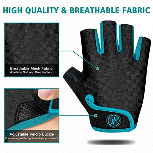 ENONEO Guantes Ciclismo Gel Hombre Mujer Guantes Bici Montaña Verano Antideslizante Transpirable Guantes MTB Guantes Bicicleta Medio Dedo para Moto Ciclismo Escalar Senderismo Deportivos (Azul XL)