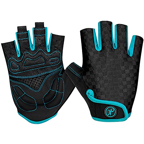 ENONEO Guantes Ciclismo Gel Hombre Mujer Guantes Bici Montaña Verano Antideslizante Transpirable Guantes MTB Guantes Bicicleta Medio Dedo para Moto Ciclismo Escalar Senderismo Deportivos (Azul XL)