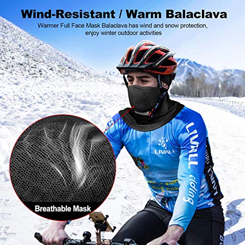 ENONEO Pasamontañas Moto Invierno Transpirable Balaclava Térmica Forro Polar Sotocasco Ciclismo a Prueba de Viento Braga Cuello Hombre y Mujere para Moto Esquí Escalada Bicicleta Caza Correr (Negro)