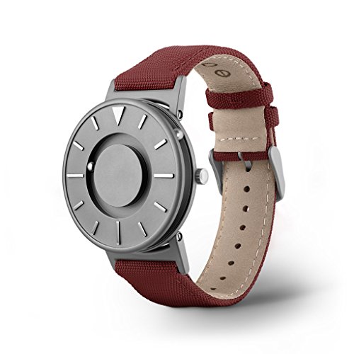 eone Bradley Crimson - Reloj unisex con correa de piel y tela