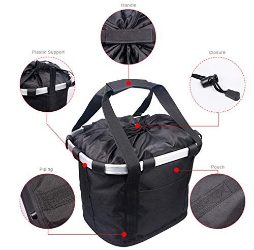 Eovymovy Cesta para Bicicleta,Canasta de Bicicleta Plegable,Cesta de Lona Frontal Desmontable de Bicicleta,Bolso del Animal Doméstico de la Bici