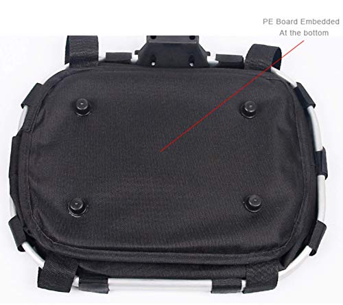 Eovymovy Cesta para Bicicleta,Canasta de Bicicleta Plegable,Cesta de Lona Frontal Desmontable de Bicicleta,Bolso del Animal Doméstico de la Bici