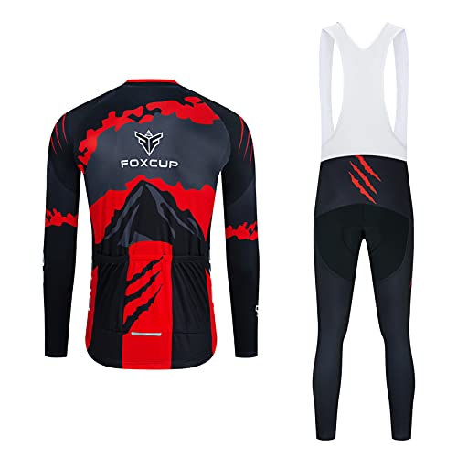 Equipacion Ciclismo Hombre,Hombres De Bicicleta con 9D GelAcolchado MTB Ciclismo Maillots (Red-A,XXL)