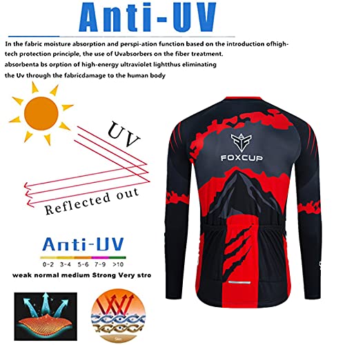 Equipacion Ciclismo Hombre,Hombres De Bicicleta con 9D GelAcolchado MTB Ciclismo Maillots (Red-A,XXL)