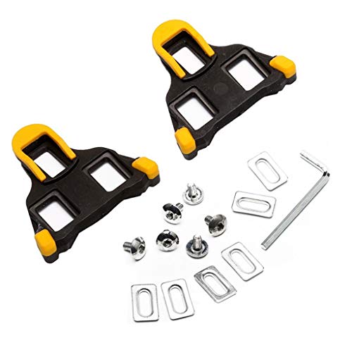 ERUYN Calas de Ciclismo Juego de calas SPD-SL Calas para Pedales de Bicicleta de Carretera Dura Ace, Ultegra: SM-SH11 sh-10 sh-12 Amarillo