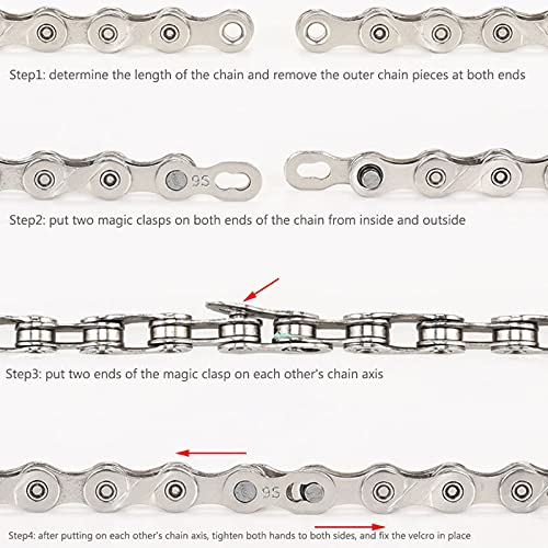 Eslabón de Cadena de Bicicleta 6 pares Eslabones Perdidos de Bicicleta de Eslabones de la Cadena de la Bicicleta Cadena de 6-7-8/9/10 Velocidades Reutilizable para Reparar Bicicleta de Carretera