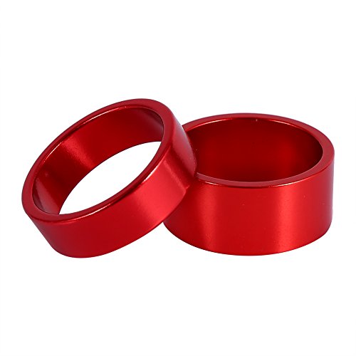 Espaciador de Auriculares de Bicicleta, Espaciador para Vástago de Bicicleta, Aleación de Aluminio Auriculares Espaciadores para Bicicleta de Montaña Bicicleta de Carretera, 5mm/10mm/15mm/20mm (Rojo)