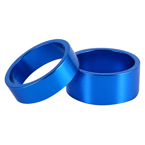 Espaciador de Auriculares de Bicicleta, Espaciador para Vástago de Bicicleta, Aleación de Aluminio Auriculares Espaciadores para Bicicleta de Montaña y Bicicleta de Carretera, 5mm/10mm/15mm/20mm(Azul)