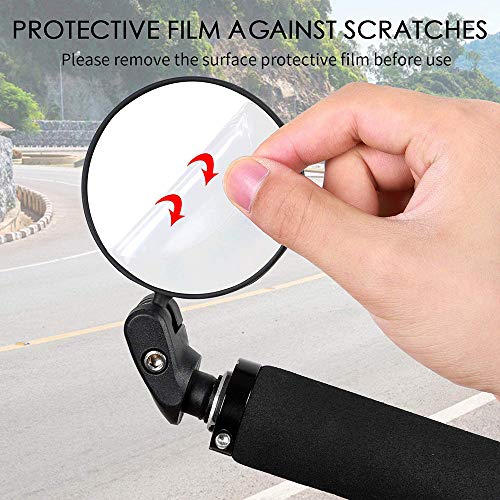 Espejo Retrovisor Bicicleta 1 Pieza Espejo Retrovisor para Bicicleta Rotación de 360 Grados Ajustable con Espejo Convexo para Diámetro Interior Manillar 17,4-22 mm Bicicleta de Carretera Montaña