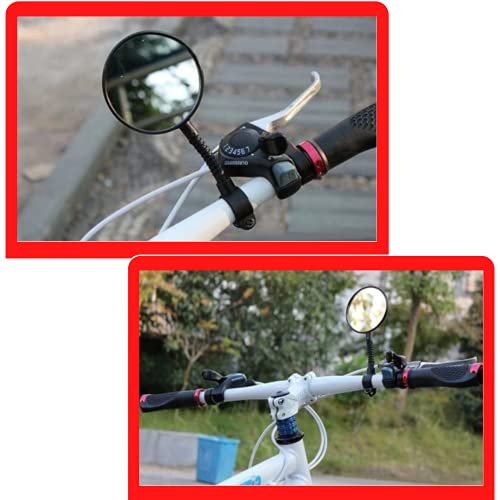 Espejo Retrovisor de Bicicleta 360° | Espejo Bici Ajustable para el Manillar|Espejor Rotativo Universal con Ángulo Amplio para Carreteras | Seguridad en la Carretera para los Ciclistas