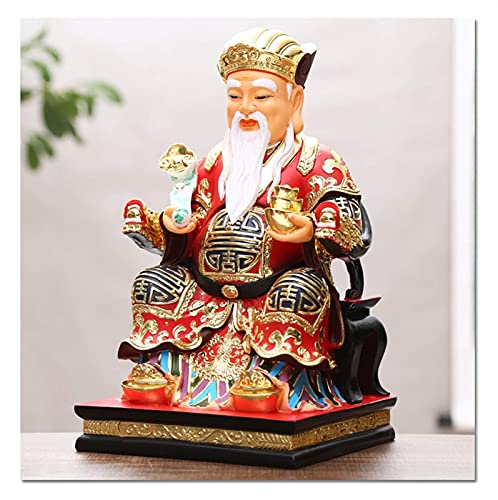 Estatua de Buda de 11.81 pulgadas del sudeste asiático Dios de la riqueza Figura de Buda INICIO Tienda Protección Prosperidad Suerte Cai Shen Tu Di Gong Estatua de Buda Feng Shui Estatua de meditación