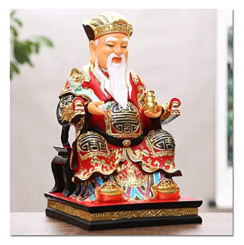 Estatua de Buda de 11.81 pulgadas del sudeste asiático Dios de la riqueza Figura de Buda INICIO Tienda Protección Prosperidad Suerte Cai Shen Tu Di Gong Estatua de Buda Feng Shui Estatua de meditación