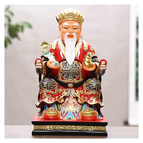 Estatua de Buda de 11.81 pulgadas del sudeste asiático Dios de la riqueza Figura de Buda INICIO Tienda Protección Prosperidad Suerte Cai Shen Tu Di Gong Estatua de Buda Feng Shui Estatua de meditación