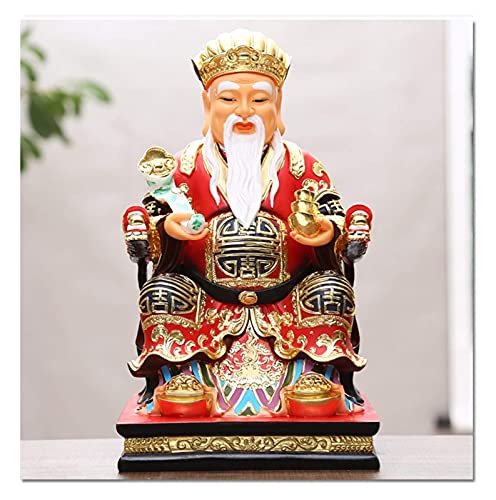 Estatua de Buda de 11.81 pulgadas del sudeste asiático Dios de la riqueza Figura de Buda INICIO Tienda Protección Prosperidad Suerte Cai Shen Tu Di Gong Estatua de Buda Feng Shui Estatua de meditación