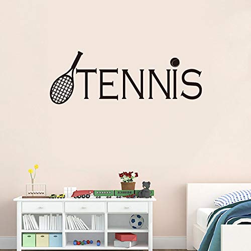 Estilo deportivo raqueta de tenis pegatinas de pared dormitorio sala de estar decoración murales del hogar jugador de tenis pegatinas de pared A3 20x57cm