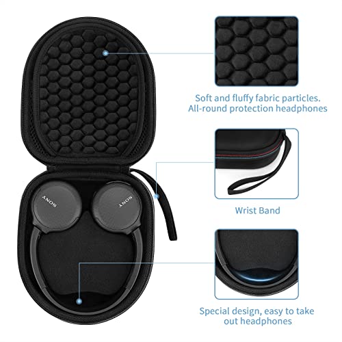 Estuche Funda para Sony WH-CH510 & JBL Tune510BT/ 500BT Auriculares Inalámbricos Bluetooth,Caja Cubrir Protectora de Bolsa Bolso de Viaje Caso(Black)
