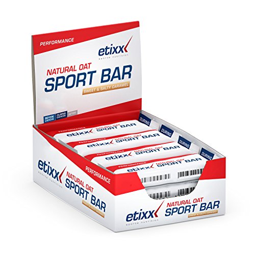 Etixx Natural Oat Sport Bar Sweet & Salty Caramel, Sabor a Caramelo - 12 barritas