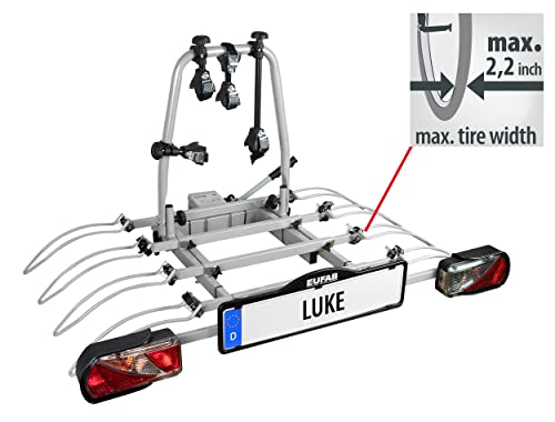 EUFAB 11514 Luke - Portabicicletas de Enganche para 4 Bicicletas