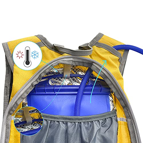 EULANT Mochila para Bicicleta,12L Mochila de Hidratación de Ciclo Impermeable,Mochila de Ciclismo Pequeña,para MTB Senderismo Escalada Senderismo,con Rayas reflectoras & Capa de Aislamiento, Amarillo