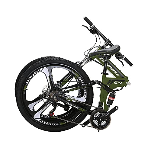 Eurobike G4 26 pulgadas bicicletas plegables Mag rueda bicicletas de montaña para adultos verde