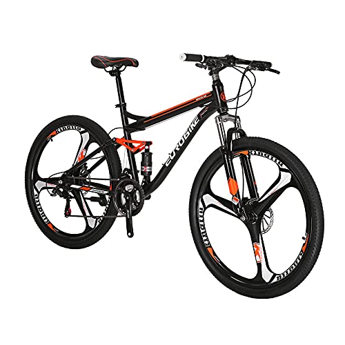 Eurobike SD-S7 Suspensión completa 27.5 bicicleta de montaña para adultos 18 pulgadas bicicleta marco de acero bicicleta (rueda K)