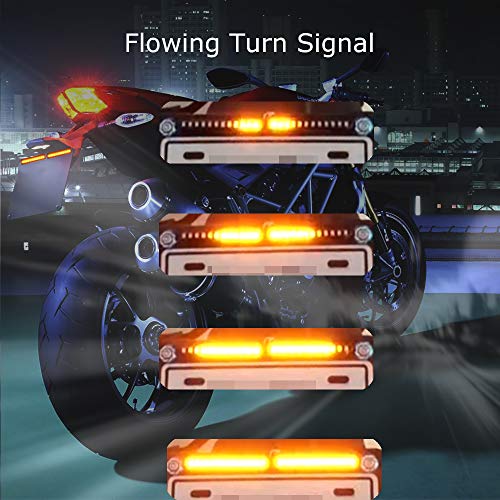 Evermotor indicadores de motocicleta 2 x 12 V 12 luces LED que fluyen señal de giro del indicador secuencial, luces de matrícula para scooter vehículo todoterreno tira de luz ámbar