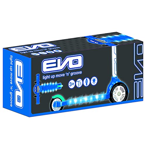 Evo Light Up Move N Groove Patinete de tres ruedas | Scooters al aire libre para niños y niñas – Pilas no incluidas (azul)