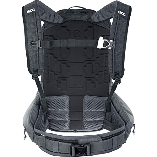 Evoc Sac Trail Pro 16 Noir S/M Mochila de Bicicleta de montaña con protección, Unisex Adulto, Negro/Gris