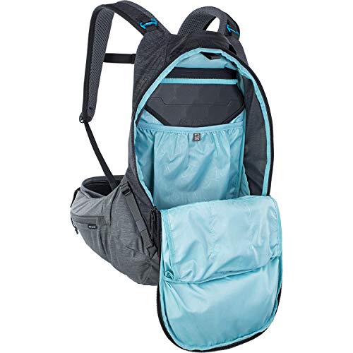 Evoc Sac Trail Pro 16 Noir S/M Mochila de Bicicleta de montaña con protección, Unisex Adulto, Negro/Gris