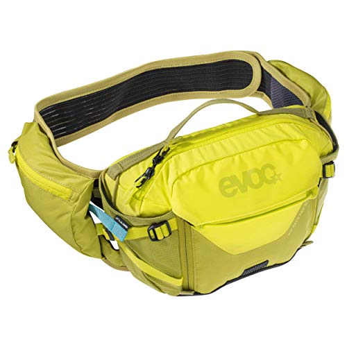 evoc und Hip Pack Pro 3 Hüfttasche Bauchtasche für Bike-touren & Trails Riñonera, Unisex Adulto, Azufre Amarillo Musgo Verde, INKL. 1,5l Trinkblase