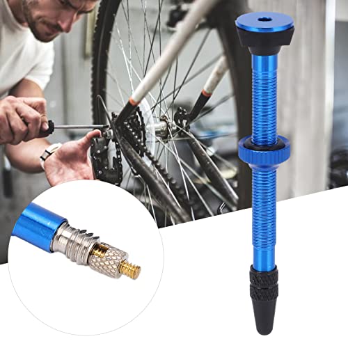 Evonecy Vástago de Válvula sin Cámara, Vástago de Válvula Presta Ligero de 60 Mm Desmontable Universal 2 Piezas para Bicicleta de Carretera de Montaña(Azul)