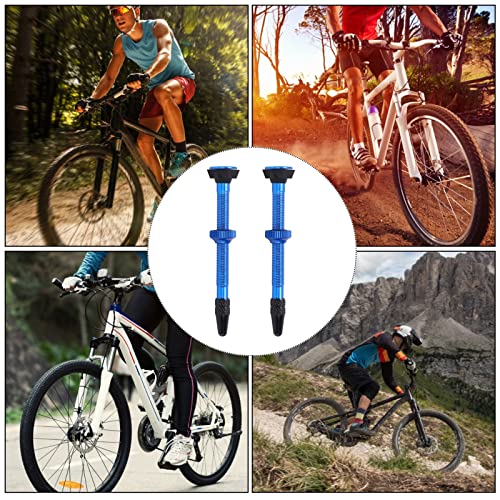 Evonecy Vástago de Válvula sin Cámara, Vástago de Válvula Presta Ligero de 60 Mm Desmontable Universal 2 Piezas para Bicicleta de Carretera de Montaña(Azul)