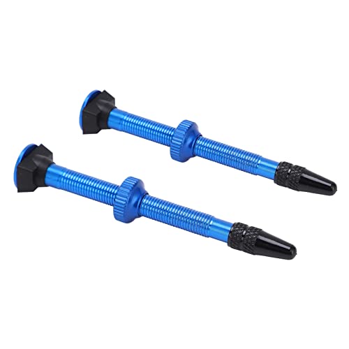 Evonecy Vástago de Válvula sin Cámara, Vástago de Válvula Presta Ligero de 60 Mm Desmontable Universal 2 Piezas para Bicicleta de Carretera de Montaña(Azul)